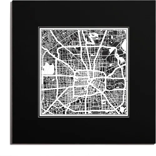 Vista 39 de O3 Design Studio San Diego, CA Paper Cut Map Matted Grey 20x20 in Paper Art