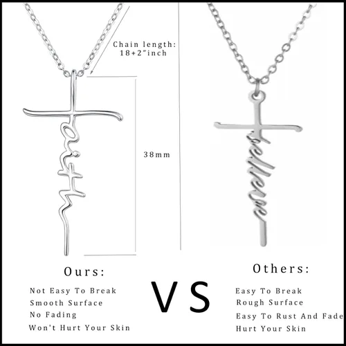 Vista 4 de PRAYMOS - Collar de plata de ley 925 con dije de cruz lateral, para mujer, ópalo sintético, cadena de 18 pulgadas y extensor ajustable de 2 pulgadas