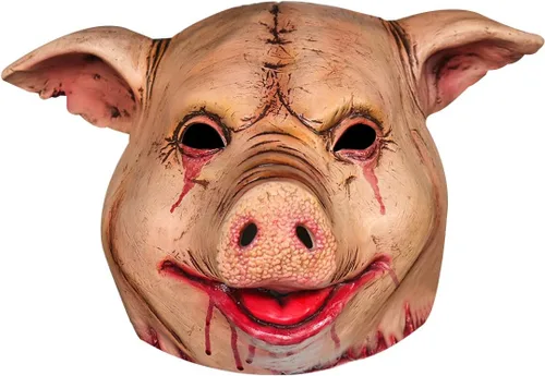 Vista 8 de Máscara de cerdo aterrador, máscara realista de animales de terror para Halloween