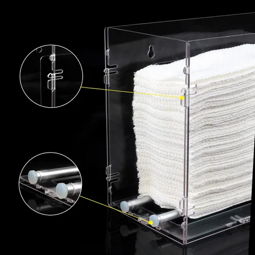 Vista 5 de Evron Dispensador de toallas de papel para encimera y montaje en pared, transparente, con una sola mano, plegado en C, plegado en Z, triple