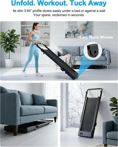 Vista 12 de MJWW 6% Incline Walking Pad with Handle bar, Smart AI App Control for Home