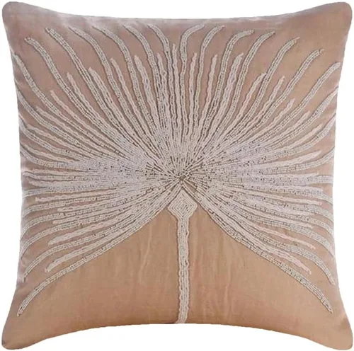 Vista 34 de HomeCentric Funda de almohada geométrica beige, 12 x 12 pulgadas, cuadrado de lino y algodón, círculos contemporáneos de Pascua, círculo de la vida