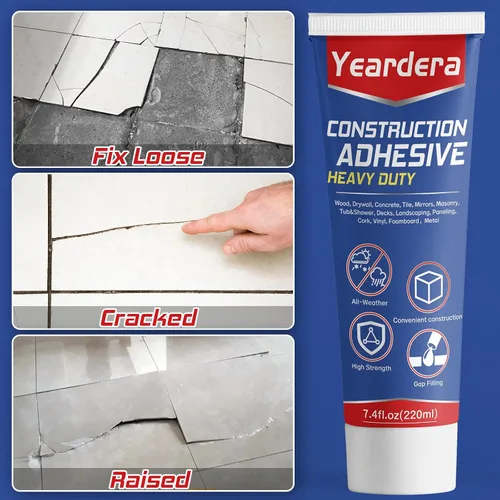 Vista 4 de Yeardera Adhesivo de construcción resistente, tubo de compresión de 7.4 onzas de pegamento de cemento, pegamento de construcción versátil