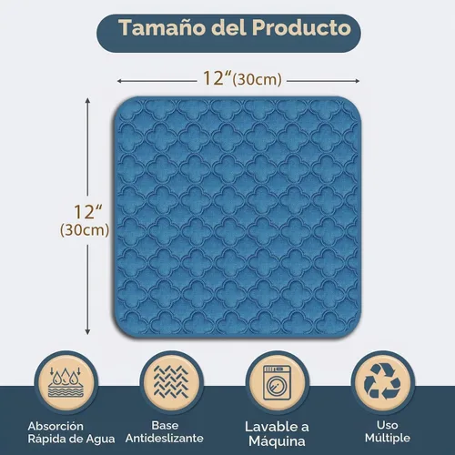 Vista 2 de FunFurry Forro lavable para jaula de conejillo de indias, paquete de 4 almohadillas reutilizables y lavables, ropa de cama impermeable para Azul
