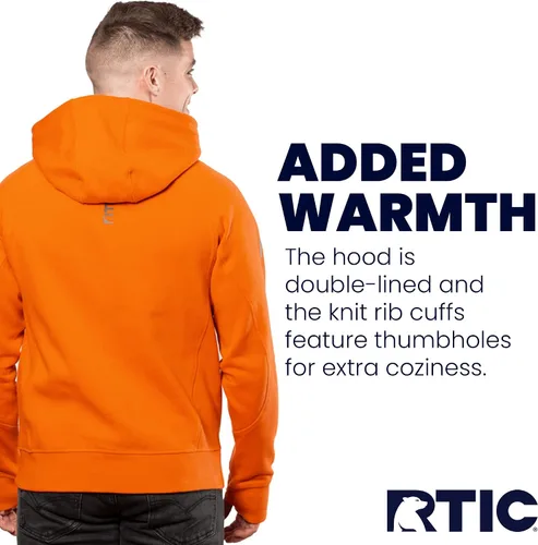 Vista 5 de RTIC Sudadera con capucha impermeable con cremallera para hombre, de manga larga, resistente al agua, para exteriores