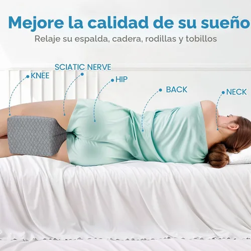 Vista 5 de SweetSlubr Almohada de rodilla de espuma viscoelástica para dormir de lado, almohada de piernas, gris