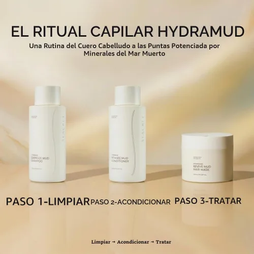 Vista 3 de SEACRET HydraMud - Champú para barro del Mar Muerto, 13.3 fl oz / 400 ml El auténtico barro del Mar Muerto con aceite de argán, aloe y proteína