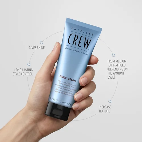 Vista 8 de American Crew Crema de Fibra para Hombres, Como Gel para el Cabello con Fijación Media y Brillo Natural, Regalo Pequeño para Él, 3.3 Fl Oz