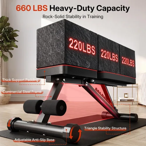 Vista 2 de Banco de pesas ajustable/plegable, banco de entrenamiento de gimnasio en casa de 660 libras, banco de ejercicios de levantamiento de asiento
