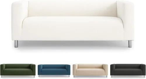 Vista 7 de Klippan - Funda de repuesto para sofá IKEA Klippan, funda Klippan, solo funda para Klippan (beige diario)