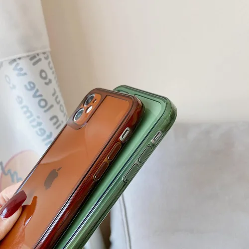 Vista 3 de ZTOFERA - Funda para iPhone 11 de 6.1 pulgadas, bonita funda transparente de silicona suave con borde protector de color retro, transparente, a