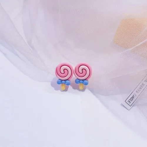 Vista 3 de Aretes de resina con forma de donas dulces para tartas y alimentos, para mujeres y niñas