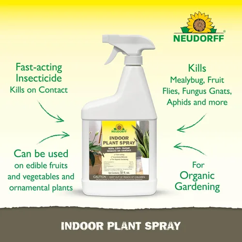 Vista 2 de Neudorff Spray para Plantas de Interior y de Invernadero, Mata Ácaros Araña, Cochinillas y Más de 100 Insectos Listados al Contacto para Jardinería