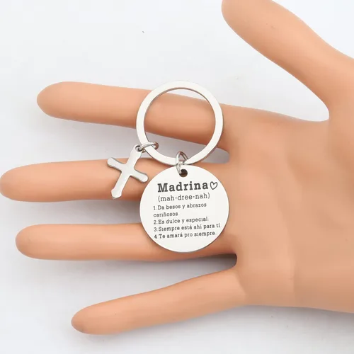 Vista 3 de TGBJE Llavero Madrina para padrinos, regalo de primera comunión, regalo de agradecimiento para padrinos