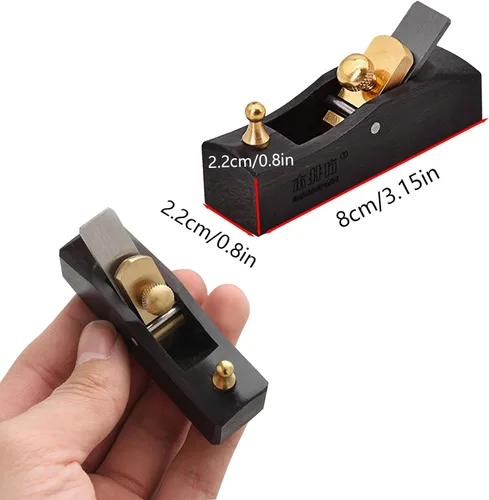 Vista 2 de Mini cepilladora de madera - Cepilladora manual de 3.2 pulgadas para carpintería, plano de corte de madera de fondo plano, plano de mano de bloque
