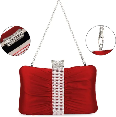 Vista 7 de Lifewish Bolso de noche plisado de satén para mujer bolso de noche para fiesta de graduación boda mujeresniñas