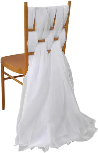 Vista 32 de Efavormart - Paquete de 5 bandas de gasa de alta calidad para silla, 22 x 78 pulgadas, amatista violeta, lazos para silla de diseño transparente