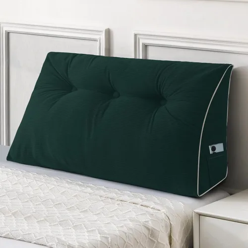 Vista 49 de Sasttie Almohada de Cabecera Queen, Almohada de Cuña de Cabecera para Sentarse en la Cama, Cojín Triangular con Soporte de Respaldo para Leer - Con