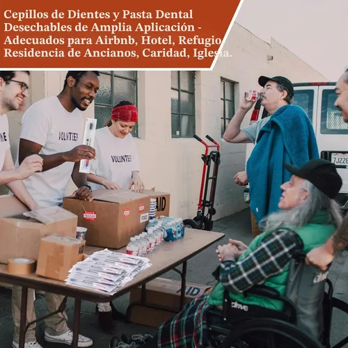 Vista 3 de Cepillos de dientes desechables con pasta de dientes, paquete