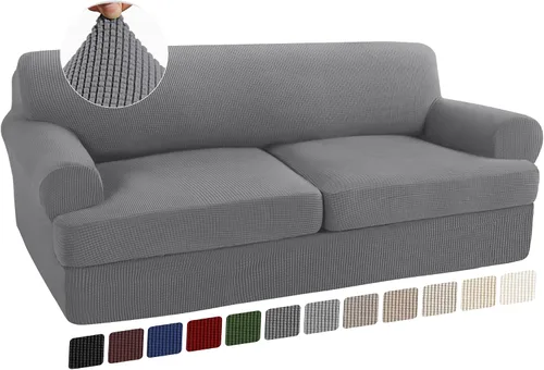 Vista 10 de Turquoize Funda para sillón con cojín en forma de T para sala de estar, funda elástica para sofá, funda suave para sillón, fundas de muebles