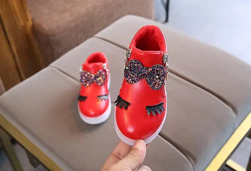 Vista 3 de Zapatos deportivos para niños y niñas de 1 a 6 años con luz LED de cristal y lazo luminoso, cálido para invierno