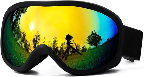 Vista 13 de AVV OTG – Gafas de esquí para hombres y mujeres con lente de doble capa antivaho, UV400, gafas de nieve para snowboard, moto de nieve y patinaje