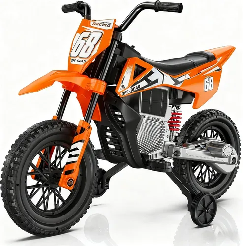 Vista 8 de JOYSTROLL Motocicleta para niños de 12 V, motocicleta de 2 x 25 W A-green