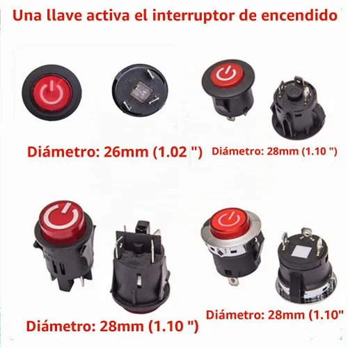 Vista 3 de weelye Una llave inicia el botón de interruptor de encendido Interruptor de botón de arranque Accesorio para auto eléctrico de niños con ruedas