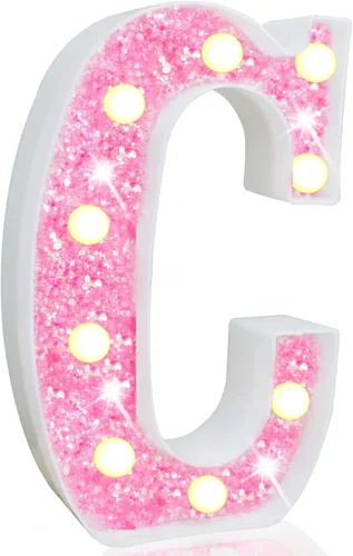 Vista 61 de Pooqla Luces de números de marquesina, números de luz rosa para niñas de 10.º cumpleaños, funciona con pilas, luz nocturna de número con purpurina