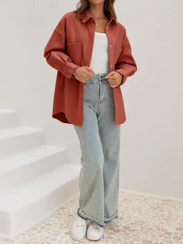 Vista 5 de MEROKEETY Chaqueta de manga larga con botones y bolsillos para mujer 2024