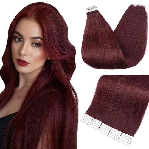 Vista 21 de Full Shine - Extensiones de cabello humano con cinta adhesiva, 10 pulgadas, sin costuras, color 1 negro azabache de 1.06 oz, cinta invisible