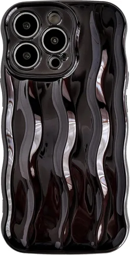 Vista 13 de Caseative Funda para iPhone 13 Pro, funda suave con marco de onda rizada con patrón de ondulación de agua (verde) Water Ripple Pattern Curly Wave