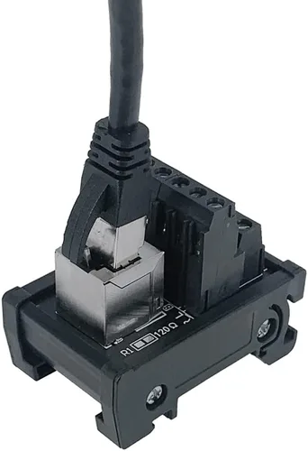 Vista 6 de Placa de distribución de conector Ethernet de montaje en riel DIN RJ45 8P8C, conector de bloque de terminales de conector vertical RJ45