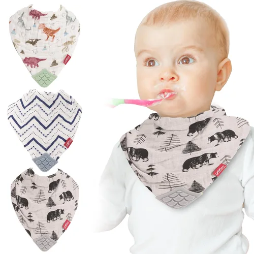 Vista 9 de Nuby Funda de lactancia 5 en 1 con babero de dentición de más de 3 meses, gris