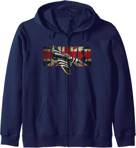 Vista 6 de RAF Hawker Typhoon WW2 Fighter Aircraft Zip Hoodie