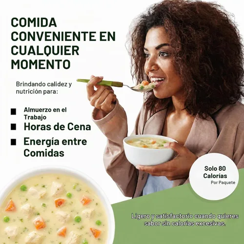 Vista 6 de Mezcla para sopa dietética WonderSlim de alto contenido de proteínas High Protein Soup w/ 12g Protein, 80 Cal, 0g Fat, 7g Net Carbs, GLP-1