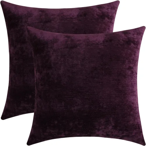 Vista 36 de Jeneoo - Fundas de almohada decorativas rojas brillantes de chenilla suave, fundas de cojín cómodas y sólidas para sofá de sala de estar