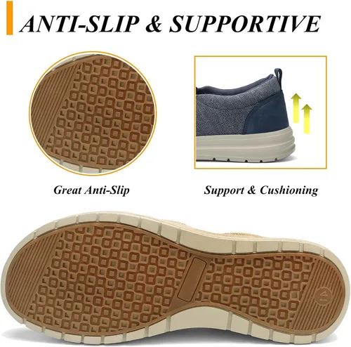 Vista 5 de Moodeng Mocasines sin cordones para hombre, zapatos casuales ligeros y cómodos, zapatos náuticos, zapatos de conducción al aire libre