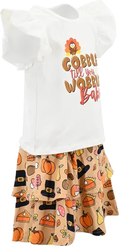 Vista 40 de Unique Baby Girls 2pc Skirt Set Outfit Long Sleeve Top with Skirt
