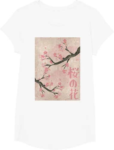 Vista 95 de Cherry Blossom Japanese Vintage Woodblock Japan Pink Sakura T-Shirt Asphalt Grey