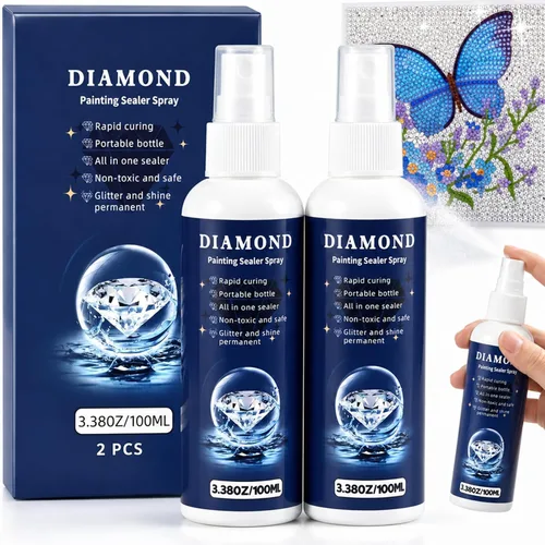 Vista 10 de Sellador de pintura de diamante, pegamento de accesorios de pintura de arte 2 piezas de color azul