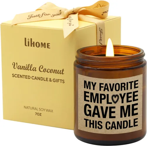 Vista 9 de Lihome Regalos de Jefe para Mujeres y Hombres - Divertidos Regalos para el Día del Jefe, Colaborador, Empleado, Vela Perfumada con Aroma a Vainilla