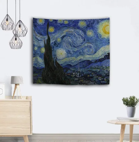 Vista 4 de WIHVE - Tapiz para colgar en la pared, de diseño floral bohemio, hippie, psicodélico, étnico, decorativo, de tela para dormitorio, decoración