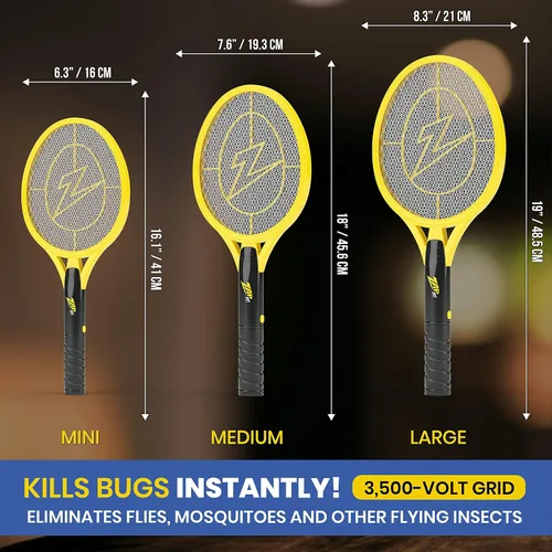 Vista 7 de Zap It Bug Zapper - Raqueta de exterminador de insectos con batería (2 pilas AA incluidas), 3500 voltios, paquete de 2