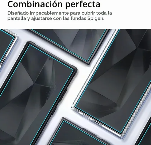 Vista 5 de Spigen GlasTR EZ FIT - Protector de pantalla de vidrio templado para Galaxy S24 Ultra 9H+ Tempered glass, Scratch resistance, Auto-align tray