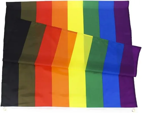 Vista 2 de Flaglink Bandera del Orgullo de Filadelfia de 3 x 5 pies – Bandera de arco iris del orgullo gay de Filadelfi