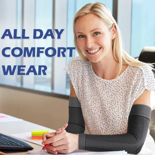 Vista 7 de beister Mangas de compresión para el brazo, soporte de codo, protección completa para hombres y mujeres (par)