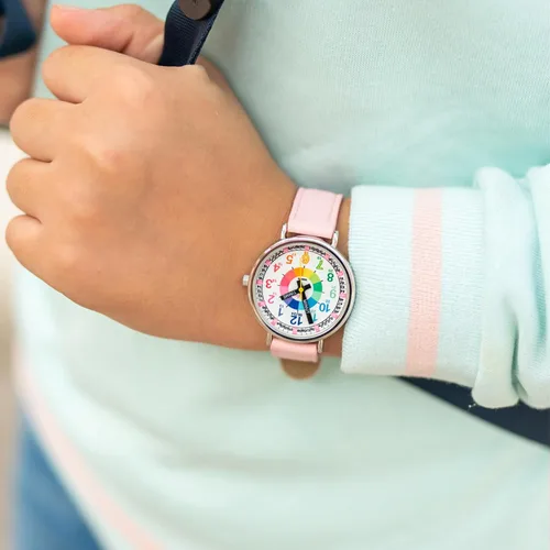 Vista 6 de Kiddus Educational Kids Watch for Children Boy and Girl. Analogue Time Teacher Wristwatch with Exercises. Japanese Quartz Movement. Easy to Read and