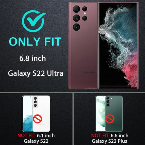 Vista 2 de YKHJKLEC Funda para Samsung Galaxy S22 Ultra, con 2 piezas [protector de pantalla de TPU flexible autorreparable y protector de lente de cámara]