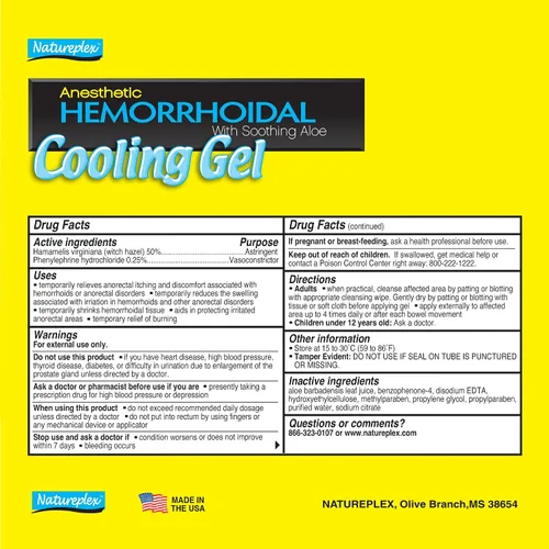 Vista 4 de Natureplex Gel refrescante anestésico hemorroidal con aloe calmante (paquete de 6)
